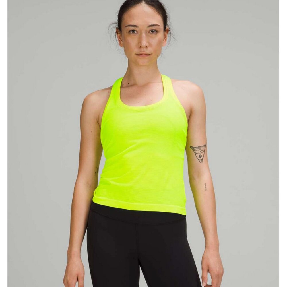 Neon Yellow Racerback Performance Tank Top - Picture 2 of 9